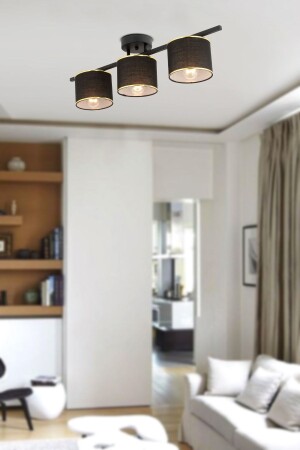 MNZ-Selina 3-piece Black Modern Plafonier غرف الصفوف المطبخ غرف النوم الشنادل 3074-03-BL - Apliqa