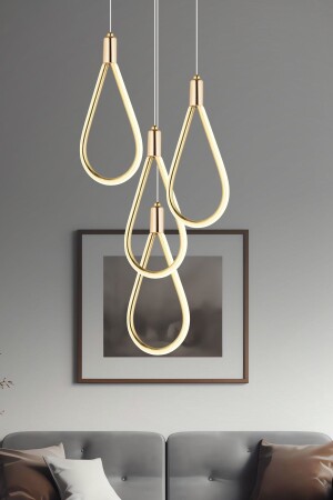 MNZ-Selion 72 وات 4 قطع مستديرة الذهب LED الممر الحديثة ، غرفة النوم غرفة المعيشة مصباح معلق قادم الشنادل 12184-04Y-GD - Apliqa