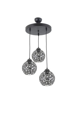 MNZ-Seljuk Ball Motif Star Wrought Iron Model Retro Rustic Pendant Lamp شمعة LMBDR35331 - Lambadar