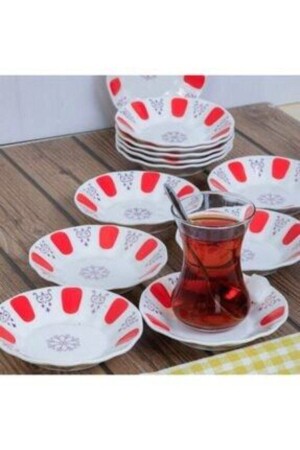 MNZ-Şengül Züccaciye 12 قطعة فخمة البورتسلين البورتسلين لوحة الشاي Şengül Züccaciye لوحة الشاي البورتسلين - CKR
