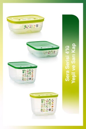 MNZ-Sera سلسلة 4 الخزانات الخضراء والصفراء SERA009 - Tupperware