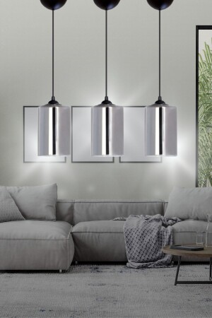 MNZ-Serap 3 واحد مصباح معلق حديثة شمعة - غرفة النوم - غرفة المعيشة - المطبخ - القاعة - المكتب 3pcs الزجاج - TEKFA