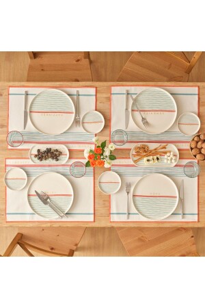 (MNZ-Serenity) سيراميك 12 قطعة إعداد الإفطار لـ 4 أشخاص - Bella Maison