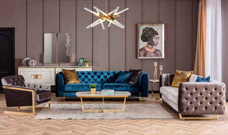 مجموعة غرفة المعيشة الفاخرة MNZ-Serenity - Cadde Yıldız