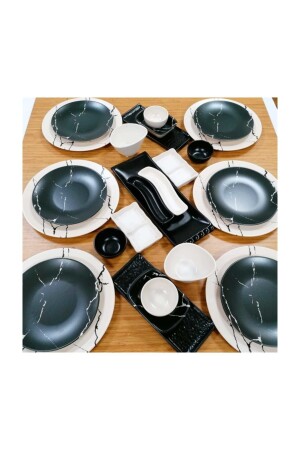 طعام الإفطار من طراز MNZ-Set 27 قطعة لـ 6 أشخاص نمط سماربي مادي dmt0000027 - Keramika