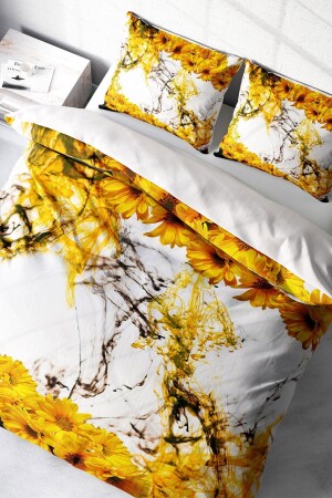 مجموعة غطاء الملفوفة المزدوجة MNZ-SET من القطن الصاتين 3D تصميم خاص ديزاي الأصفر (بدون ورق) PERLASERA29470 - PerlaSera