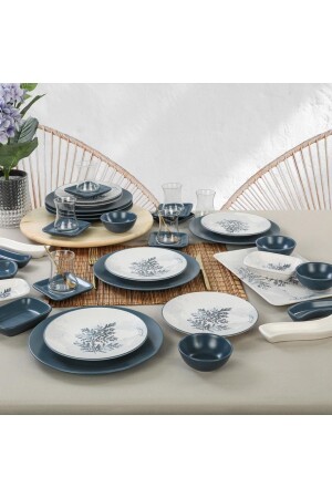(MNZ-Set Breakfast Blue Magic 36 قطعة لـ 6 أشخاص dmtaks202236 - Keramika
