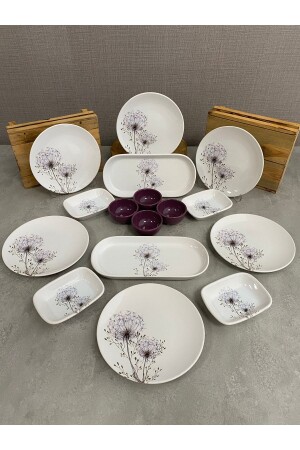 MNZ-Set الإفطار Endive الأرجواني 16 قطع لـ 6 أشخاص dmtaks2023016016 - Keramika