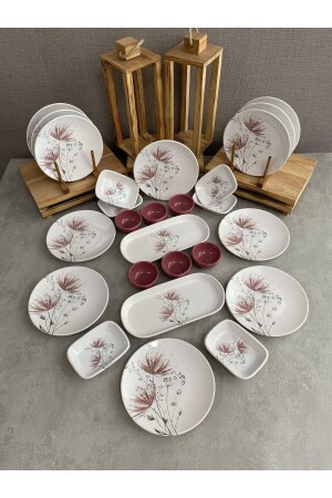 MNZ-Set الإفطار Raspberry Endive 26 قطعة لـ 12 شخص dmtaks20230026 - Keramika