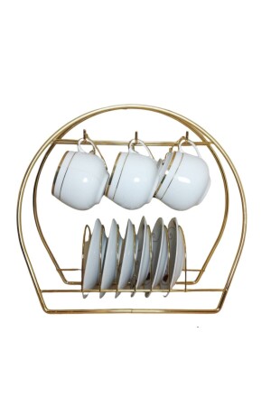 كوب MNZ-SET Stand Cup Hanger Oval Gold Color مظهره الرائجيه و النظيف KS2125 - DECOBE