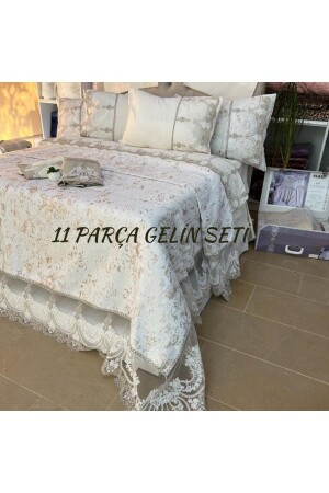 MNZ-Sevdam 11 قطعة كريم المعدة المعدة المعدة 100٪ القطن ÇBSVDMGS - Çeyiz Bahçesi