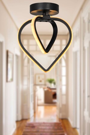 MNZ-Sevinç 3 لون LED سقف جبل شمعة واحدة أسود BEG0092BEG51 - Begüsa