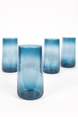 MNZ-Shadow 4-piece Soft Drink Glass Set Blue 540 Cc SHW0061004 - Rakle