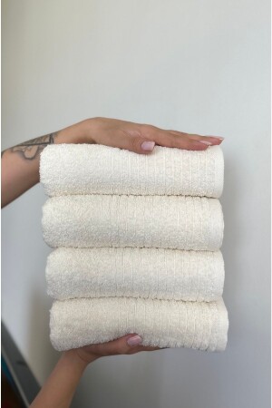 MNZ-Shawl 100% القطن مجموعة من 4 50x90cm من المفاتيح اليدوية والوجهية - SHAL HOME