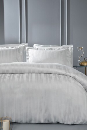 MNZ-Shelly King Size Bamboo Satin Duvet Cover Set - جري YTSGRPIST-1562829 - Yataş