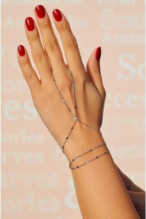 MNZ-Shimmering Thin Chain Shahmaran لون الفضة - Sacce Scarves&Accessories