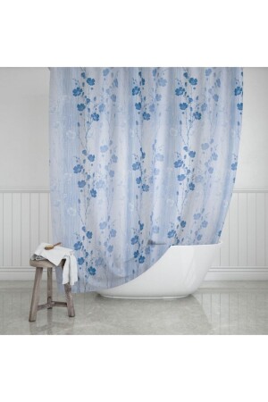 الستائر من المظلة من قِبل (MNZ-Shower Curtain) 4246 الستائر الزرقاء الجناح المزدوج 2 X100 X200 Cm 18 - Evdy