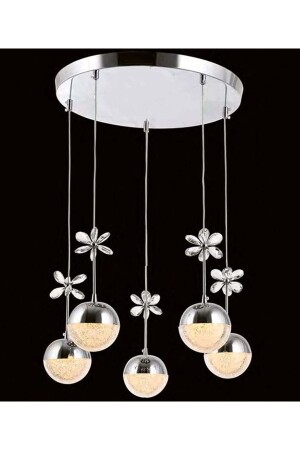 MNZ-Sıla عصرية كروم 5 قطع مصباح معلق كرة الكريستال فراشة أدى الشنادل OZ236O340 - Özçelikler