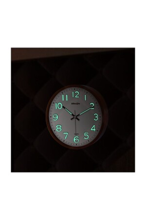 MNZ-Silent Slider ثواني الفوسفورسنت 22 سم قراءة في الظلام الخشبية الديكور المعدني الزجاجي ساعة الجدار - M3decorium