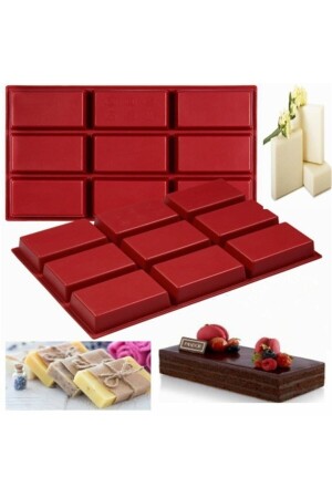 MNZ-Silicone مستطيل صابون كعكة قالب 9 قطعة صبونا قالب (9. 5x6x3) TPM3161 - KanyonGrup