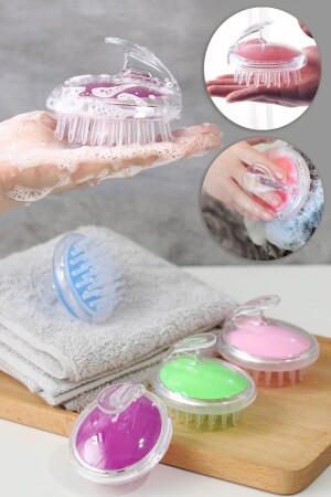 MNZ-Silicone Head Massage Hair Washing Brush فرشاة غسيل الرأس مساج الشامبو ومساحة حمام الحمام - Anadolu Saray Çarşısı