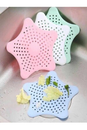 MNZ-Silicone Non-Slip Star Sink Strainer مع كوب الصق - Rose