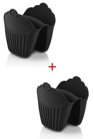 MNZ-Silicone Oven Mitts حرارة معزولة غير زلقة ميكروويف فول بروت تاتر سوداء 2 كمبيوتر - Genel Markalar