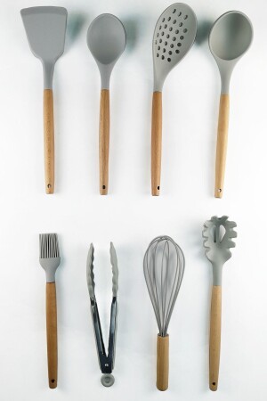 MNZ-Silicone Wood Gray 8 Piece Serving Set C320. 049 - Digithome