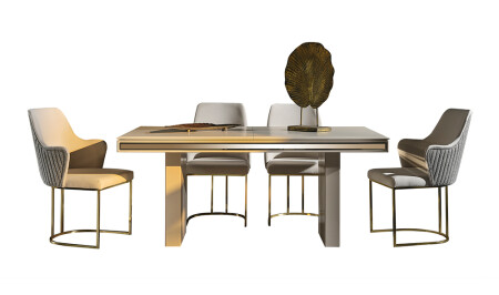 مجموعة طاولة الطعام من طراز MNZ-Silk - Cadde Yıldız