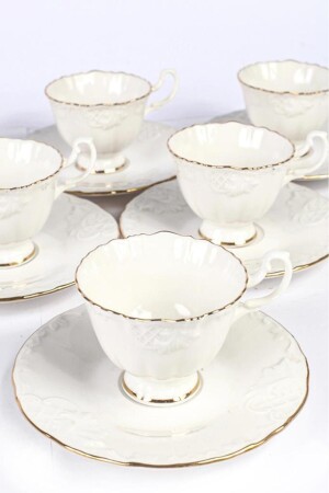 MNZ-Silk Porcelain Coffee Cup Set Ros-100 62602 ikf1001 - İpek