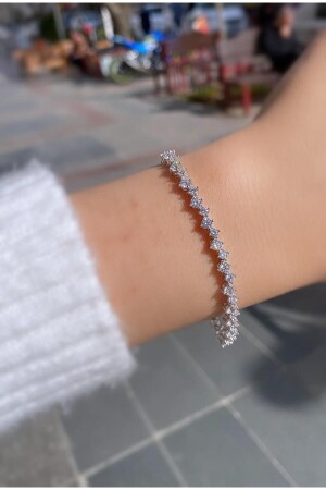 MNZ-Silver 2-5 mm و 3 mm عصا عصا الصخرة نموذج Zigzag Waterway Bracelet - Erer Gümüş