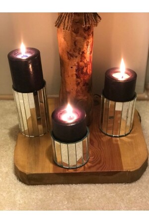 مجموعة من الشموع المضادة لـ MNZ-Silver Mirrored Candle Holder-candlestalk Set - Extrasepetim