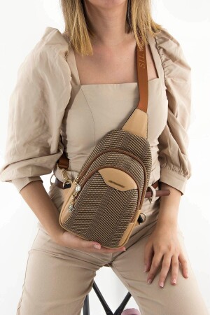 MNZ-Silver & Polo Nut - Camel Sp959 حقيبة الخصر للنساء - Silver Polo