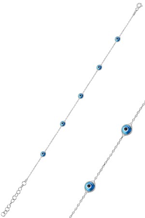 (MNZ-Silver Rhodium) - العين الزجاجية العين الفضية - Söğütlü Silver