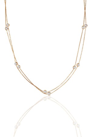 MNZ-Silver Rose Zircon Stone Row قلادة SGTL10506 - Söğütlü Silver