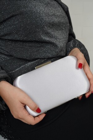 MNZ-Silver Satin Model Oval فساتين مساء حقيبة نساء SCX00BYKKTK - LULE BAGS