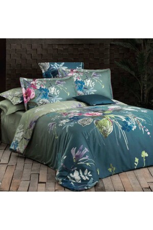 MNZ-Sılvia Saten Double Duvet Cover Set 3153184 الخضراء 86826761019 - Sarev