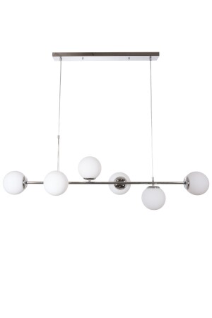 التصميم الحديث من MNZ-Simao لون كروم زجاج أبيض غرفة المعيشة - طاولة الطعام - المطبخ 6 صف شمعة SMO48 - Fer Avize