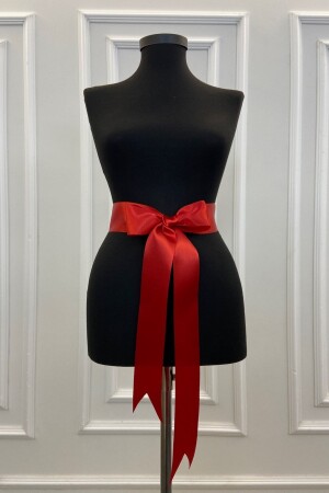 MNZ-Simple حمراء عروسة ساشة- ربطة عروسة- حزام الخصر العروسية- أخت ساشة- الخصر ساشة - Zeymerade