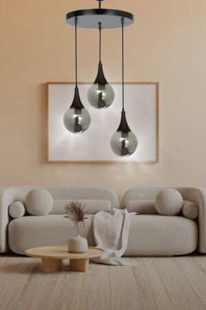 MNZ-Sina 3-piece عصرية أسود قطعة تدخين الزجاج الراجعية الشنارة - غرفة النوم - غرفة المعيشة - المطبخ - القاعة TYC0019 - TEKFA