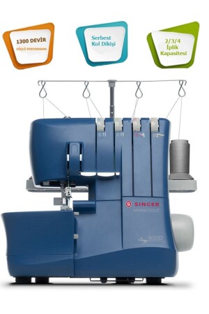 MNZ-SINGER S0235 آلة إغلاق السيارات التي تقوم بإستخدام الخيطات القصية 2-3-4، 1300 ريبل/م - SINGER