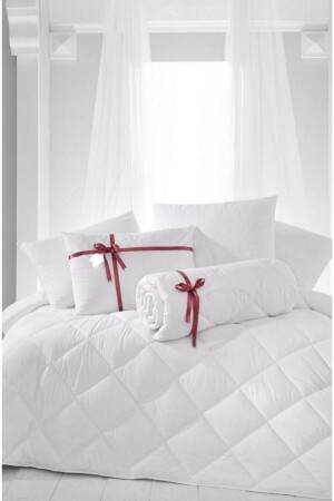 MNZ-Single Antiallergic Luxury Microfiber Quilt + 1 قطعة 800 جرام بيرة سليكون وسادة - Madame Clean Home