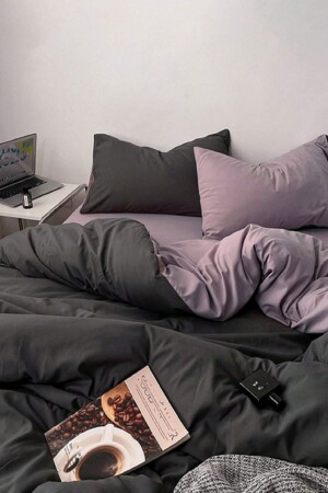 MNZ-Single Black-gray Duvet Cover Set مع ورق ملموسة، لون الأنتراتيكيت TYC00160804843 - LaLiva