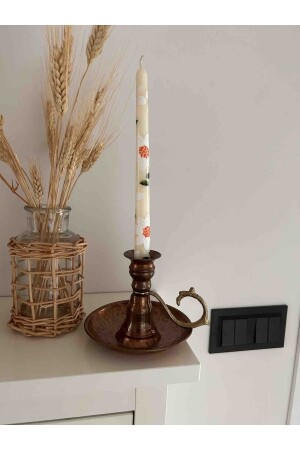 MNZ-Single Daisy Patterned Hand-Draw شمعة الشمعة الشمعة الشمعة - Strawcherry