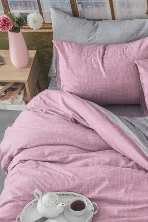 MNZ-Single Double Sided Duvet Cover Set 100٪ القطن 1021 - BONJARDİNHOME