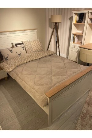 MNZ-Single Double Sided Welsoft Quilt Beige Chain - Violacasa