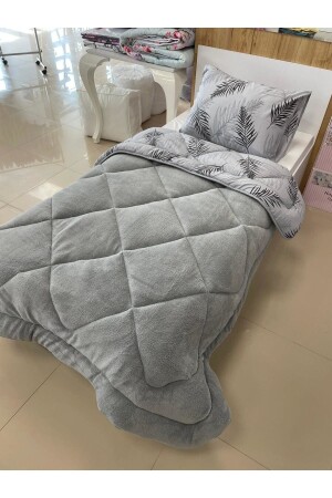 MNZ-Single Double Sided Welsoft Quilt Gray Feather (منزعة واحدة مزدوجة الجانب) - Violacasa