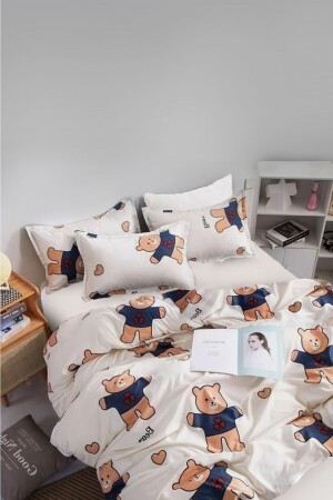 مجموعة من غطاءات القماش ذات الجانب المزدوج من MNZ-Single Duvet Cover Set with Elastic Sheet AWCT-0181 - Always