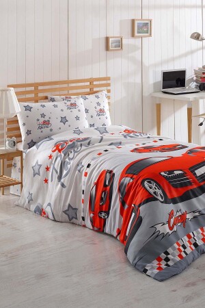 MNZ-Single Easy-Iron Duvet Cover Set Crazy Red Ep-009023 - Enlora Home