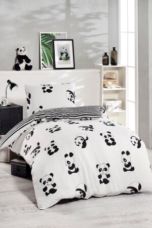 MNZ-Single Junior Duvet Cover Set باندا أسود - Eponj Home